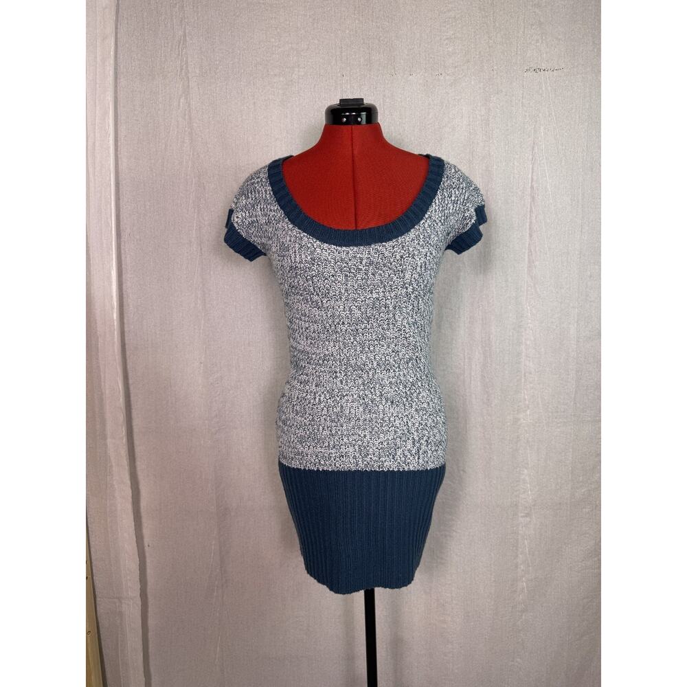 dots Brand Women's Acrylic Sweater Dress Pullover Size M Round Neck Midi E268